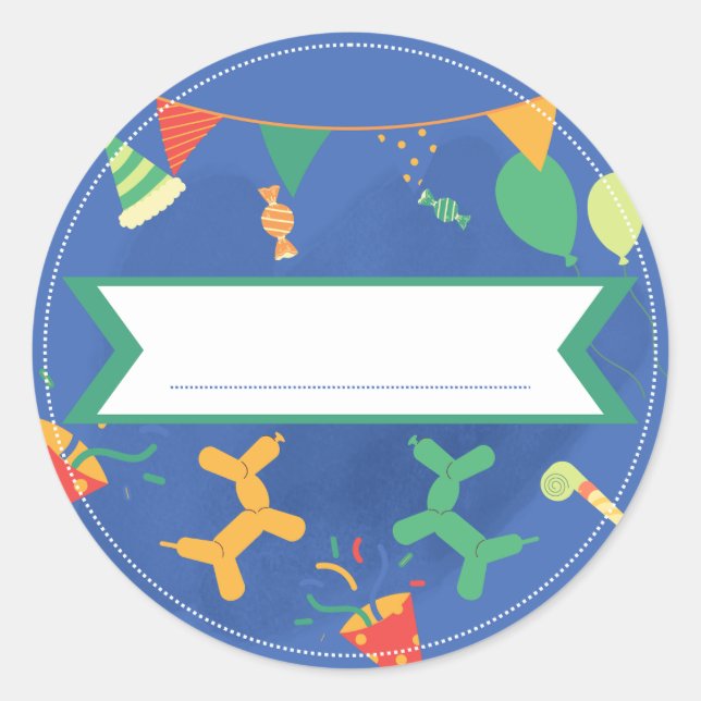 Rond Sticker Prénom Grand Anniversaire Enfant 2 - 7 ans (Devant)