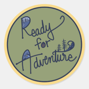 Rond Sticker prêt pour l'aventure