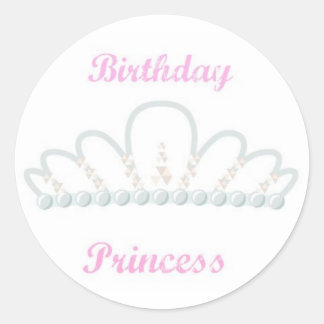 Rond Sticker princesse d'anniversaire