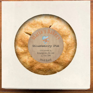 Rond Sticker produit à tarte personnalisée Country Blue