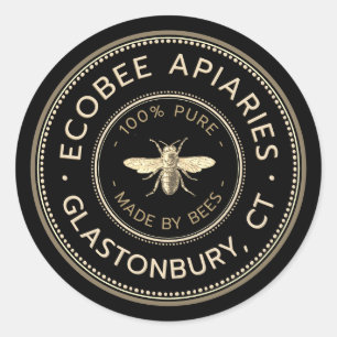 Rond Sticker promotionnel d'abeille française de miel