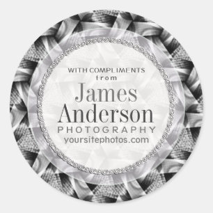 Rond Sticker promotionnel Motif Silver Weave