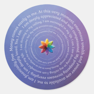 Rond Sticker Prosperity Affirmations