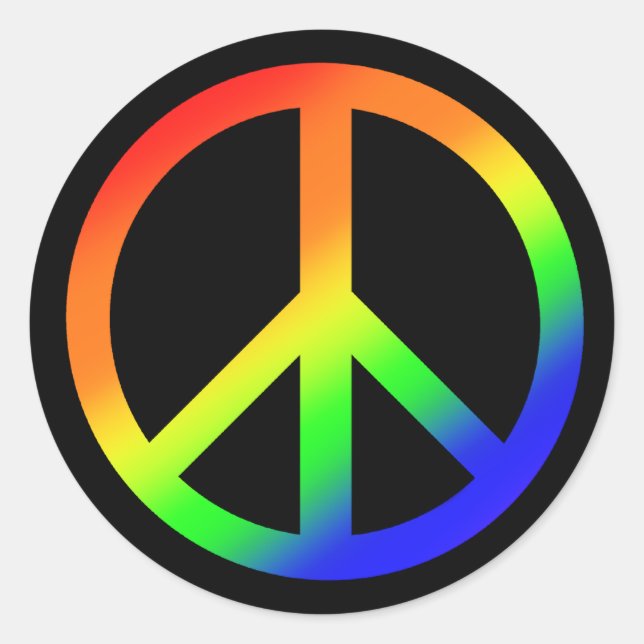Rond Sticker Rainbow Peace (Devant)