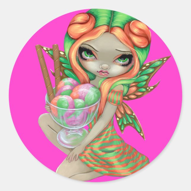 Rond Sticker "Rainbow Sherbet Fairy" (Devant)
