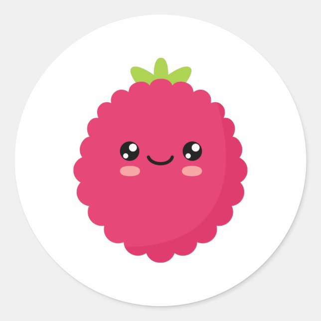 Rond Sticker Raspberry Classic Round (Devant)