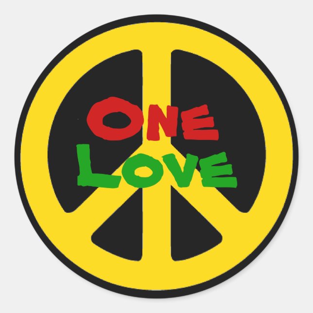 Rond Sticker Rasta One Love (Devant)