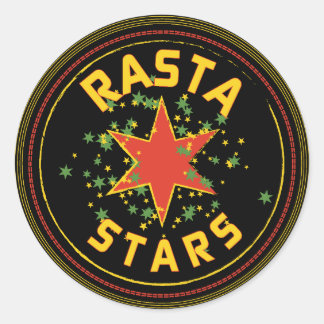 Rond Sticker Rasta Stars Round