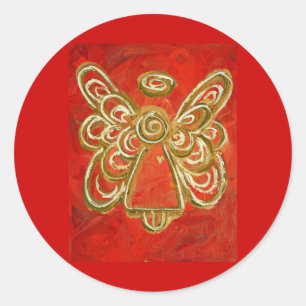 Rond Sticker Red Angel