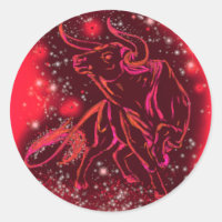 Sticker Red Bull Courant À Starry Night