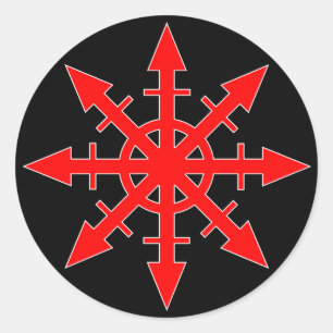 Rond Sticker Red Chaos Star