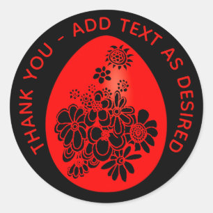 Rond Sticker Red EGG Ginger Party Rouge Noir Customisé