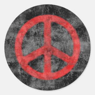Rond Sticker Red Peace