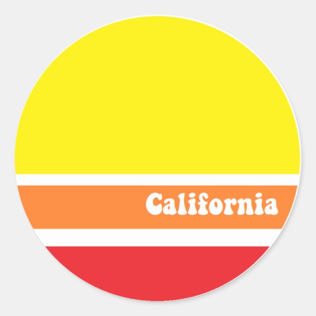 Rond sticker rétro californien (Devant)