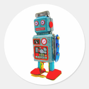 ROND STICKER ROBOT RETRO