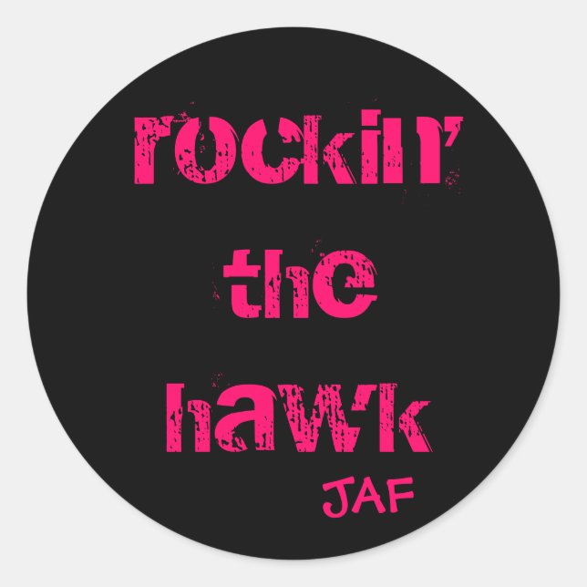 Rond Sticker Rockin The Hawk (Devant)