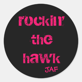 Rond Sticker Rockin The Hawk