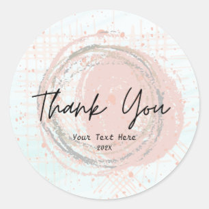 Rond Sticker Rose de Merci or de typographie élégant