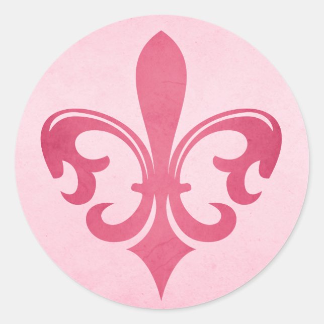 Rond sticker rose Fleur de lis (Devant)