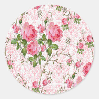 Rond Sticker rose Floral