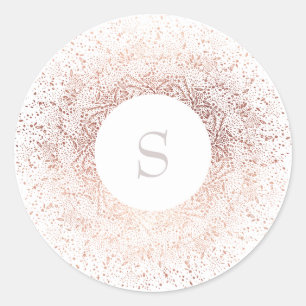 Rond Sticker rose Gold Sparkle Noël