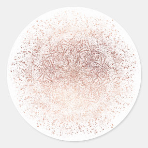 Rond Sticker rose Gold Sparkle Noël
