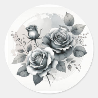 Rond Sticker Rose gris