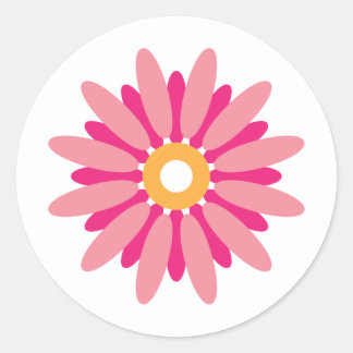 Rond Sticker rose marguerite