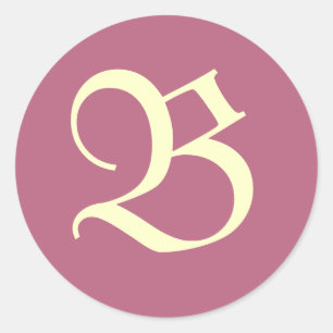 Rond Sticker rose monogramme