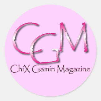 Rond Sticker rose monogramme