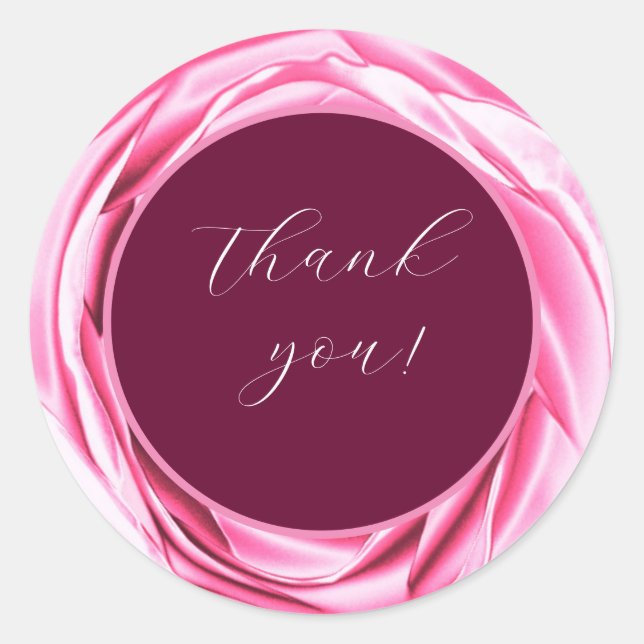 Rond Sticker rose Rose métallique (Devant)