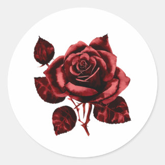 Rond Sticker Rose rouge