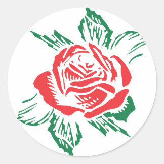 Rond Sticker Rose rouge