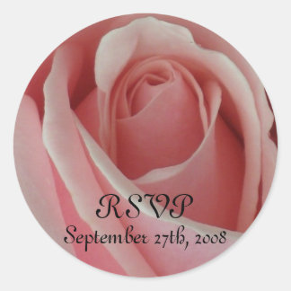 Rond Sticker rose RSVP