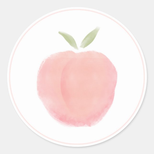 Rond Sticker Rose Sweet Peach (Devant)