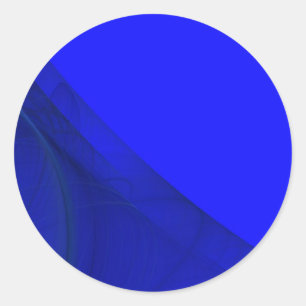 Rond Sticker Royal Blue Fractal Arrière-planArrondi