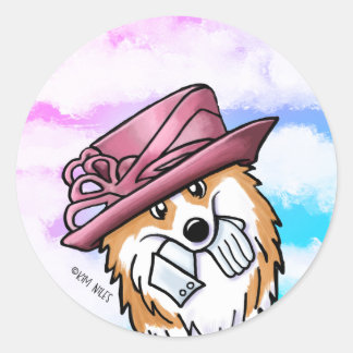 Rond Sticker Royal Corgi Classic Round