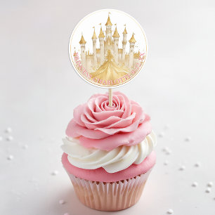 Rond Sticker Royal Favour de la Princess Party rose et 