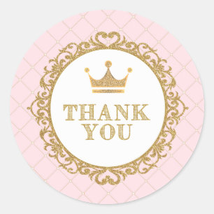 Rond Sticker Royal Princess Merci Anniversaire Privilèg