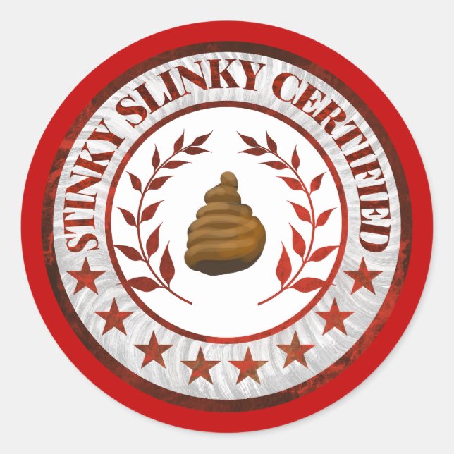 Rond Sticker RV certifié Stinky (Devant)