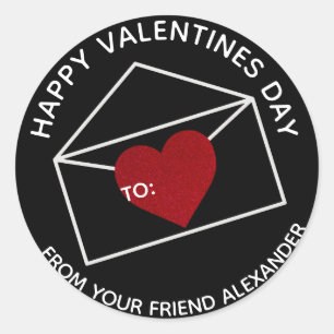 Rond Sticker Sac Favour pour les petits Valentine
