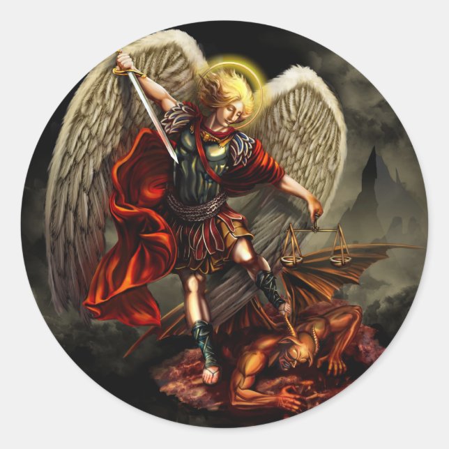Rond Sticker Saint Michael l'Archange (Devant)