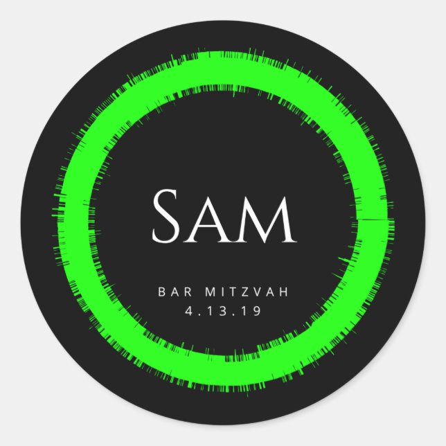 Rond Sticker Sam's Bar Mitzvah (Devant)