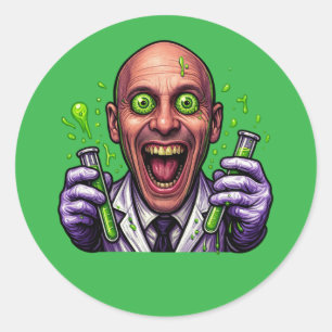 Rond Sticker scientifique fou