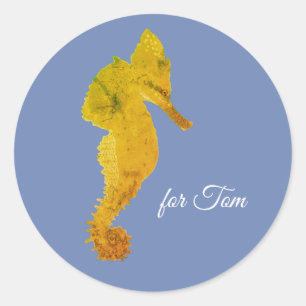 Rond Sticker Sea Horse Party