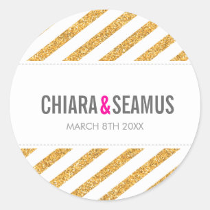 Rond STICKER SEAL moderne simple bande de parties scint