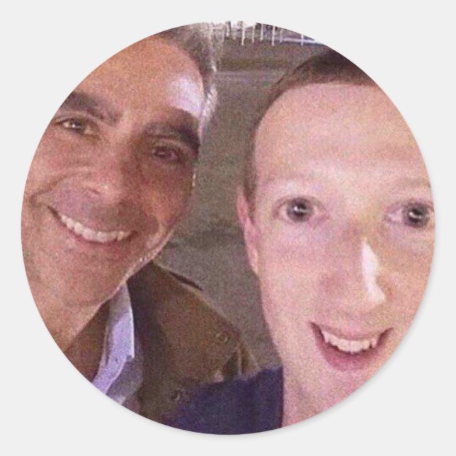 Rond Sticker Selfie Mark Zuckerberg (Devant)
