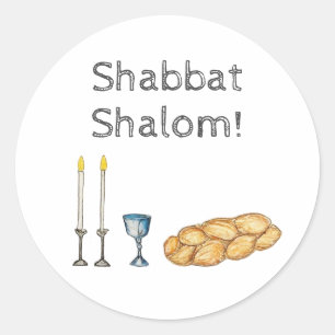 Rond Sticker Shabbat Sketch