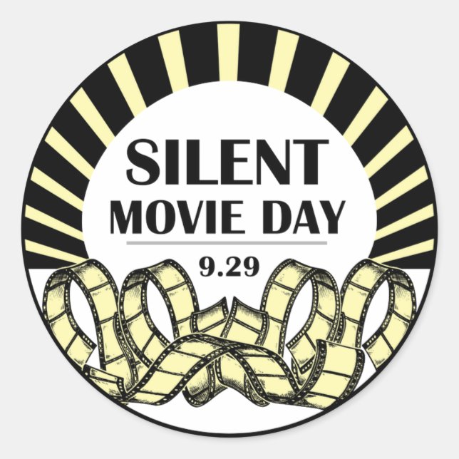 Rond Sticker Silent Movie Day (Devant)