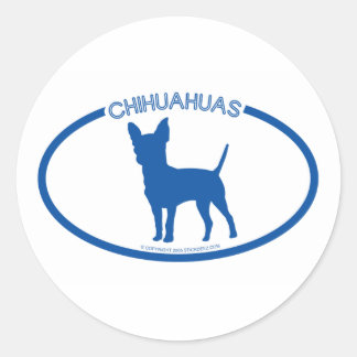 Rond Sticker Silhouette Chihuahuas